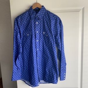 Wrangler George Strait Troubadour collection Blue pearl snap